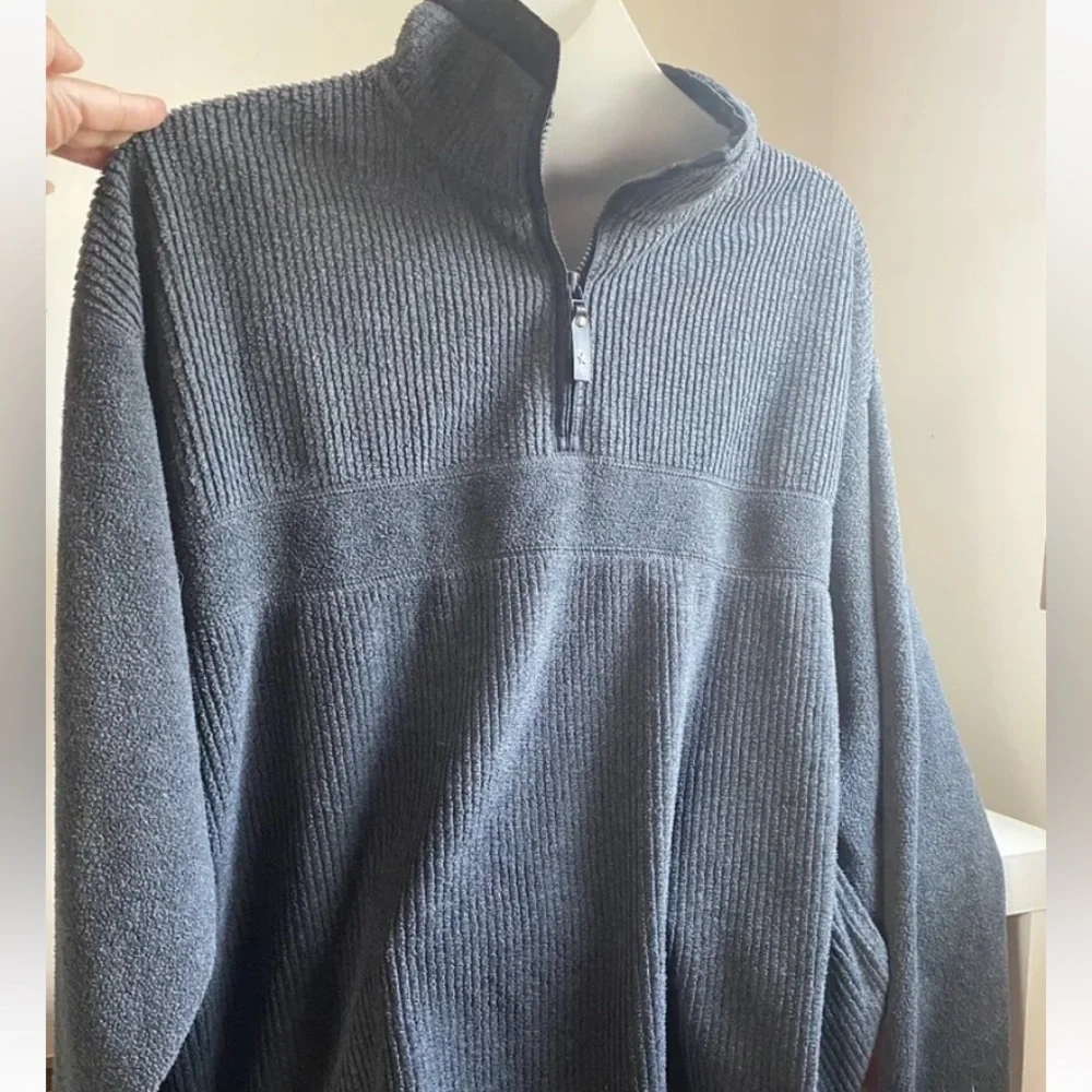 2XL Faded Glory Authentic Gray Pullover V-Neck Sweater Shirt Jacket Rayon men